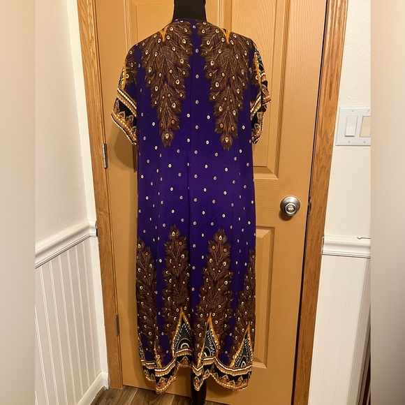 PEACOCK Deep purple kaftan dress - Picture 3 of 6